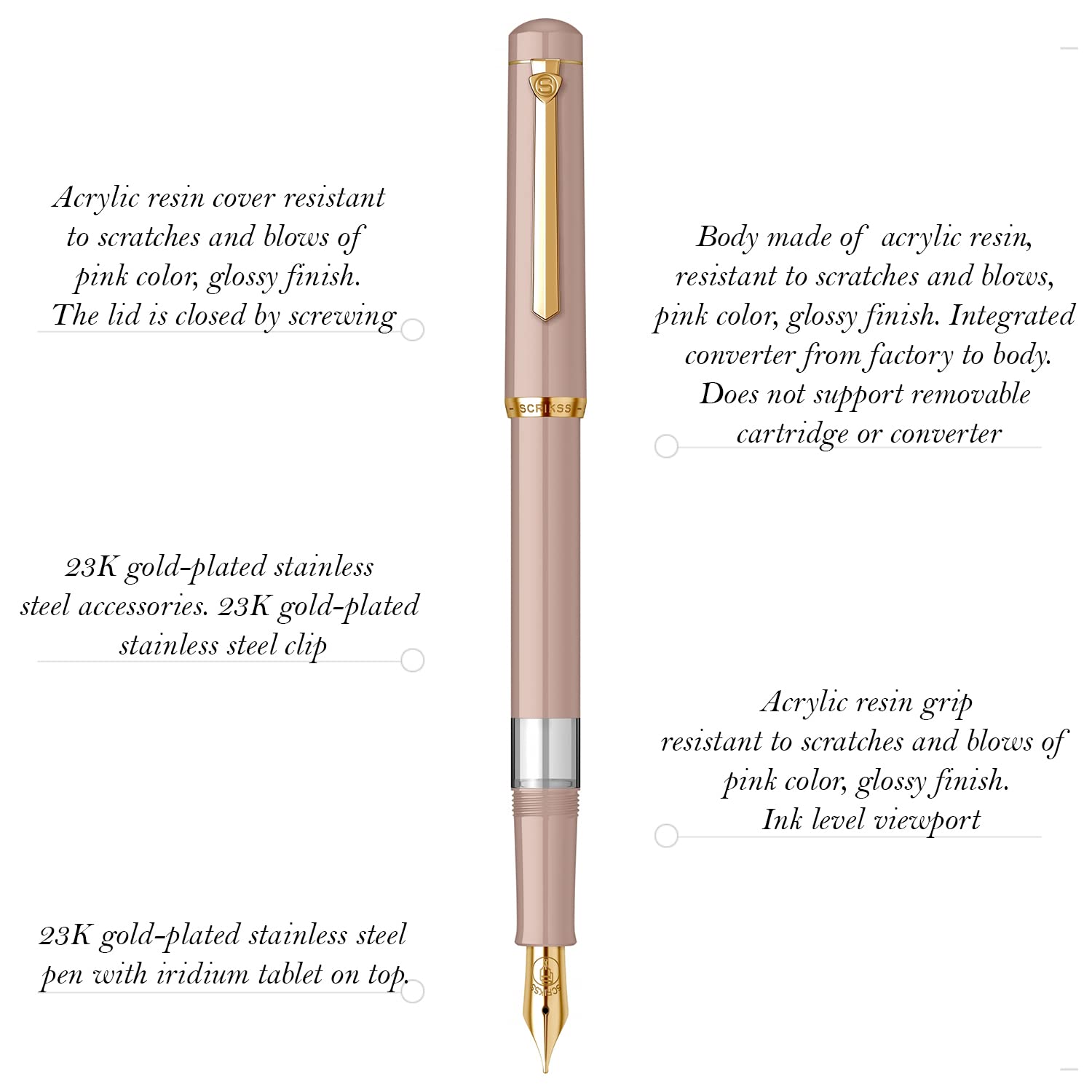 Scrikss 419 Fountain Pen - Safari - Piston Filler - Made In Turkey features