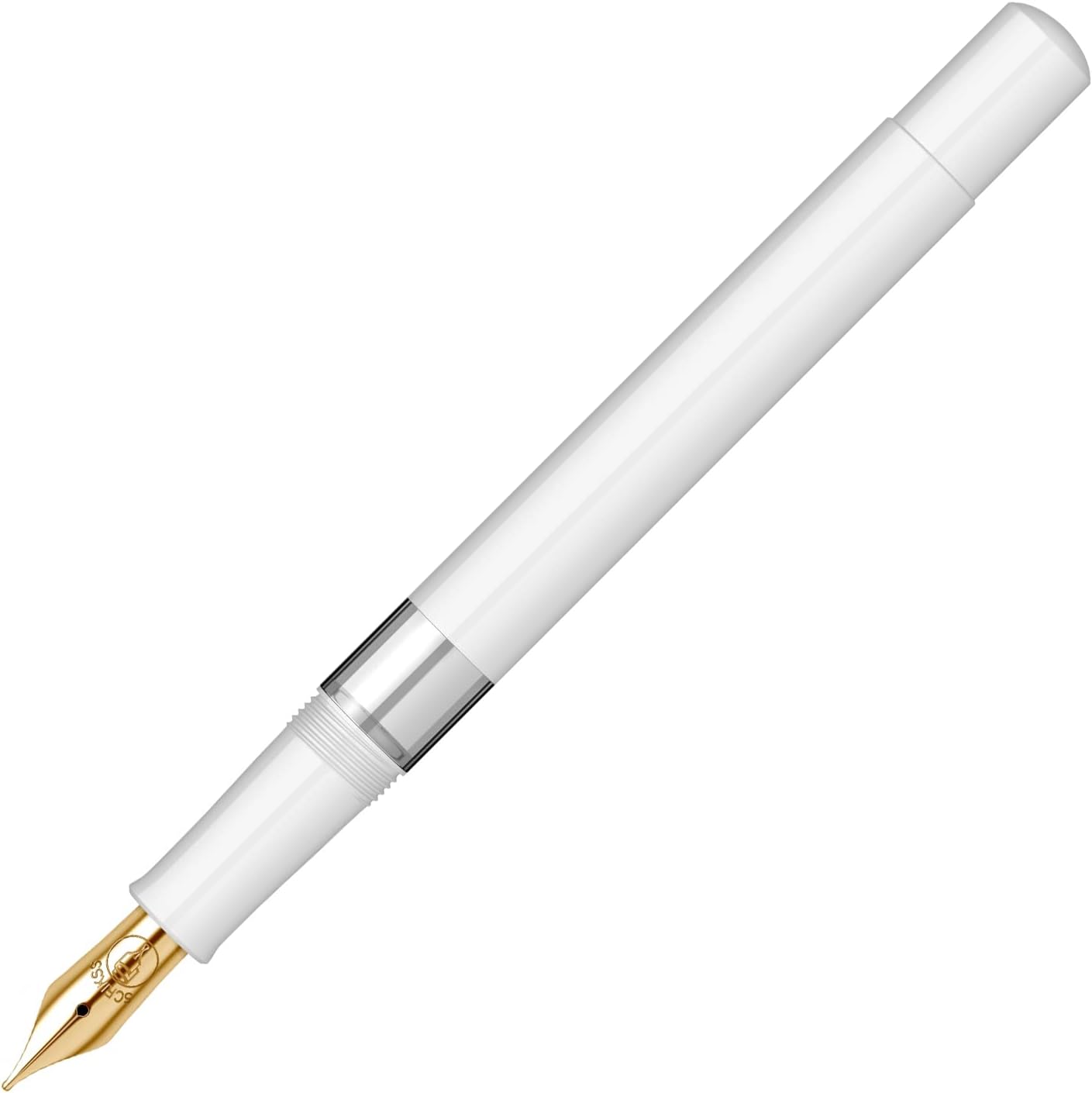 Scrikss 419 Fountain Pen - White - Piston Filler - Made In Turkey uncapped