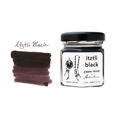 The Paper Mind x Anderillium Fountain Pen Ink 1.5 oz Bottle - Itztli Black - Made in the USA