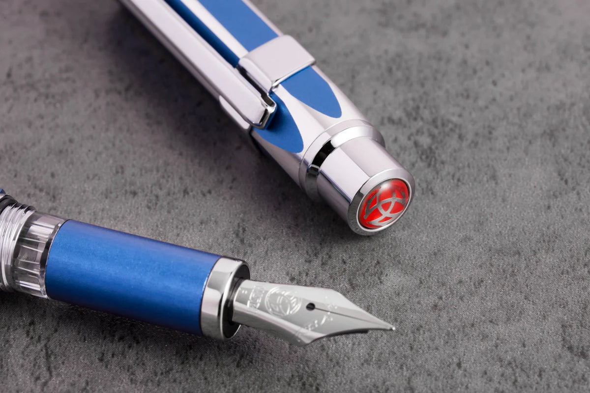 TWSBI Precision Fountain Pen - Gemini Blue Limited Edition - Aluminum - Made in Taiwan Nib Detail