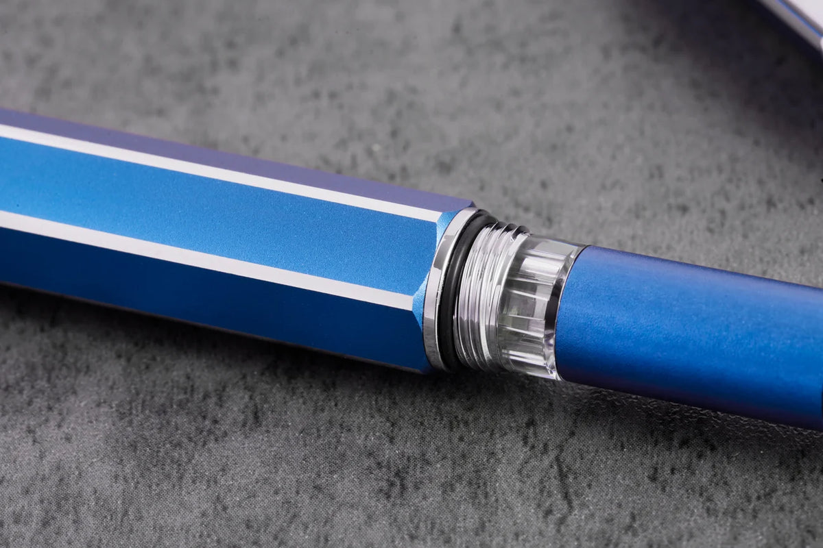 TWSBI Precision Fountain Pen - Gemini Blue Limited Edition - Aluminum - Made in Taiwan ink window
