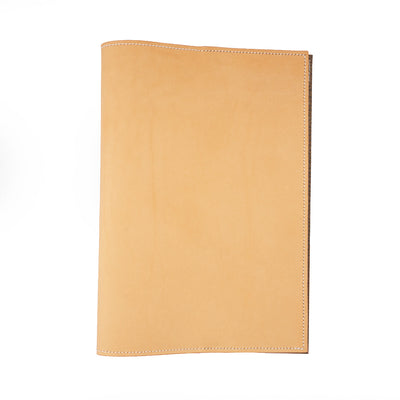 The Paper Mind Notebook Cover - A5 - Hand-Stitched Buttero Leather - Natural against white
