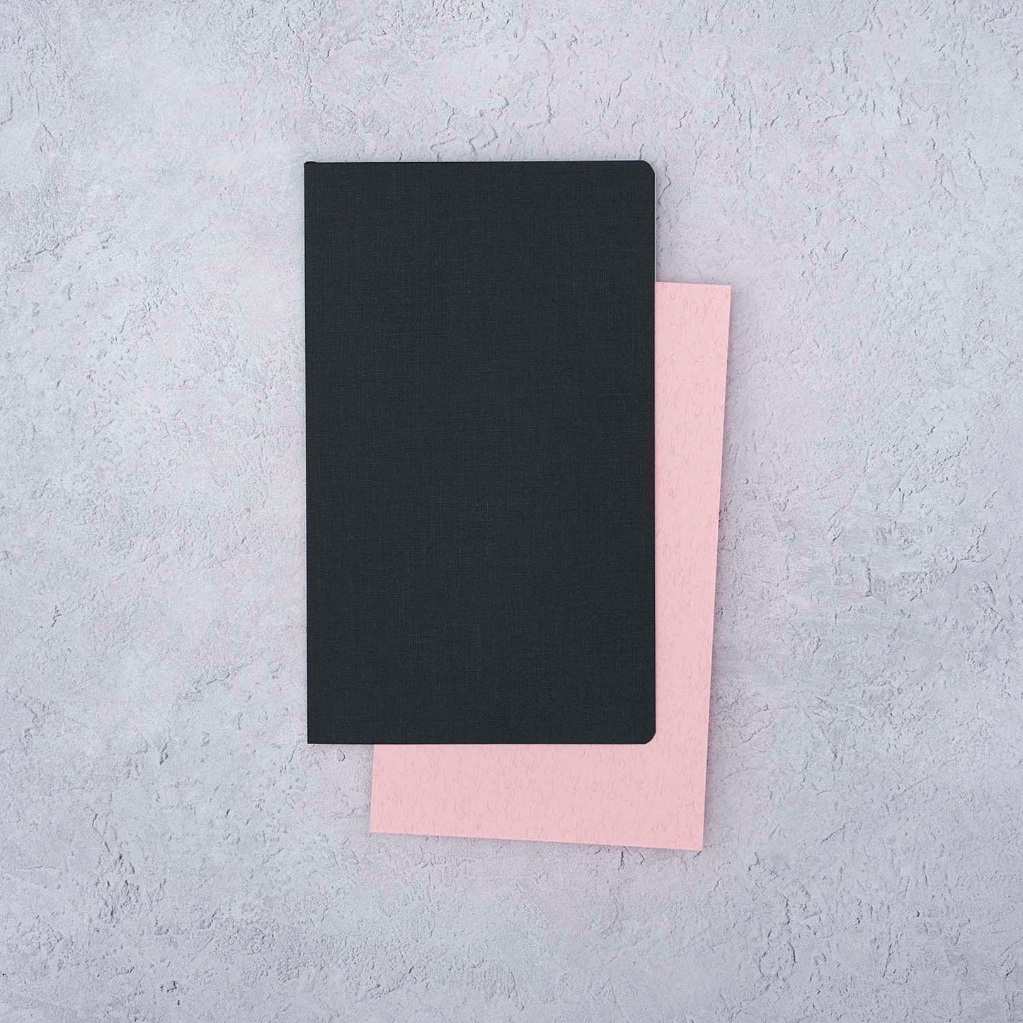 The Paper Mind Meringue Paper Notebook B6 Slim,  Notebook for Fountain Pens, dot grid, black cover blotter