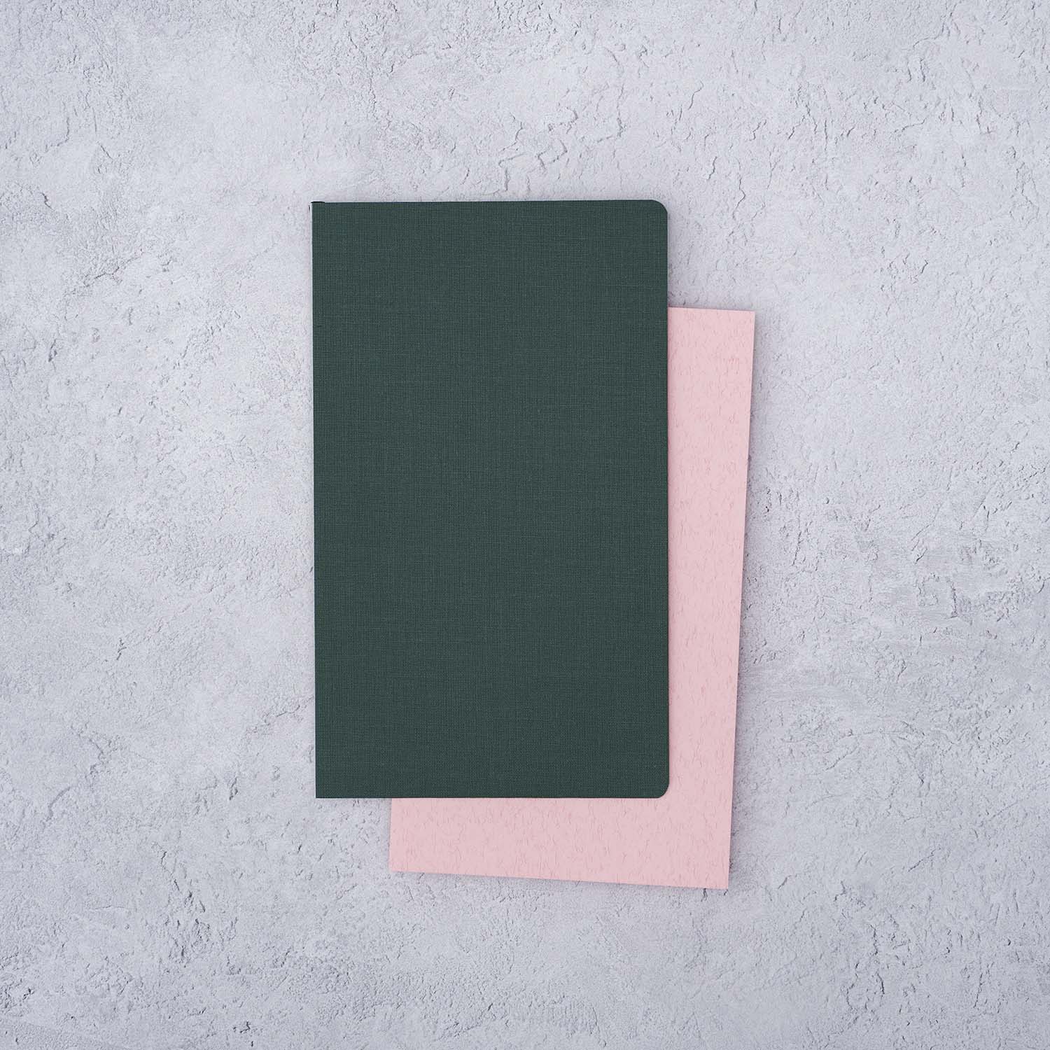 The Paper Mind Meringue Paper Notebook B6 Slim,  Notebook for Fountain Pens, dot grid, green cover with blotter