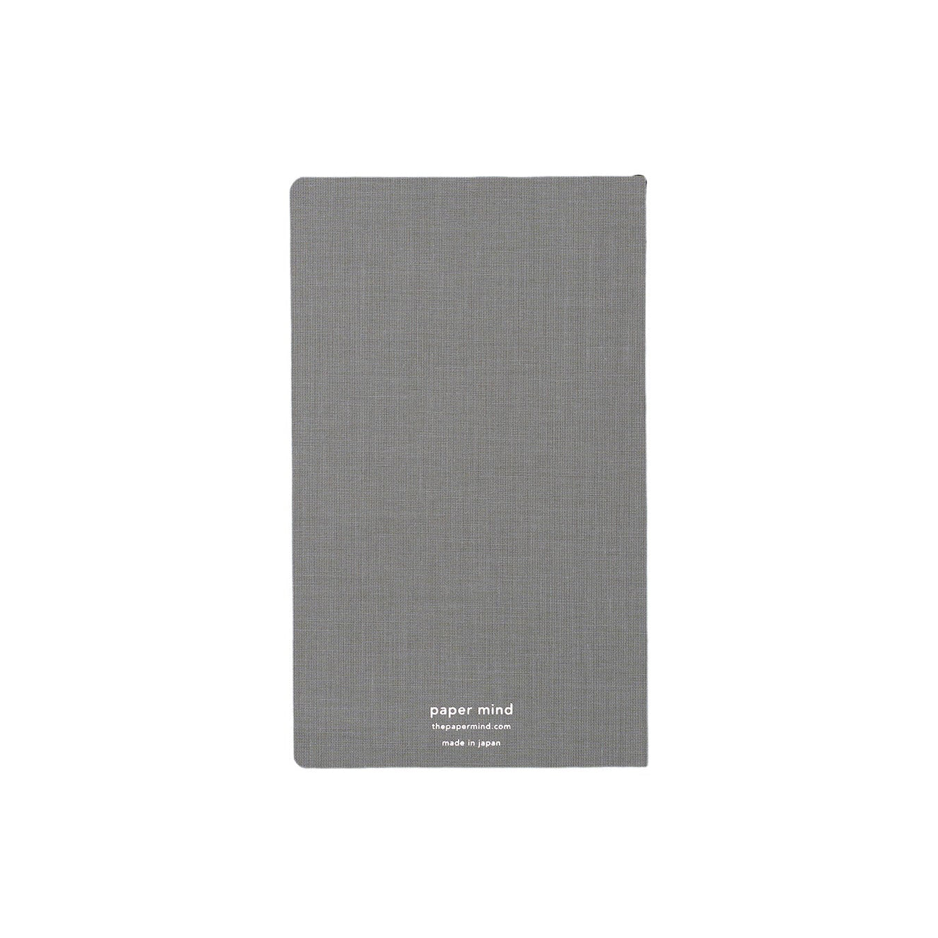 The Paper Mind Meringue Paper Notebook B6 Slim,  Notebook for Fountain Pens, ruled lined, gray cover back white background