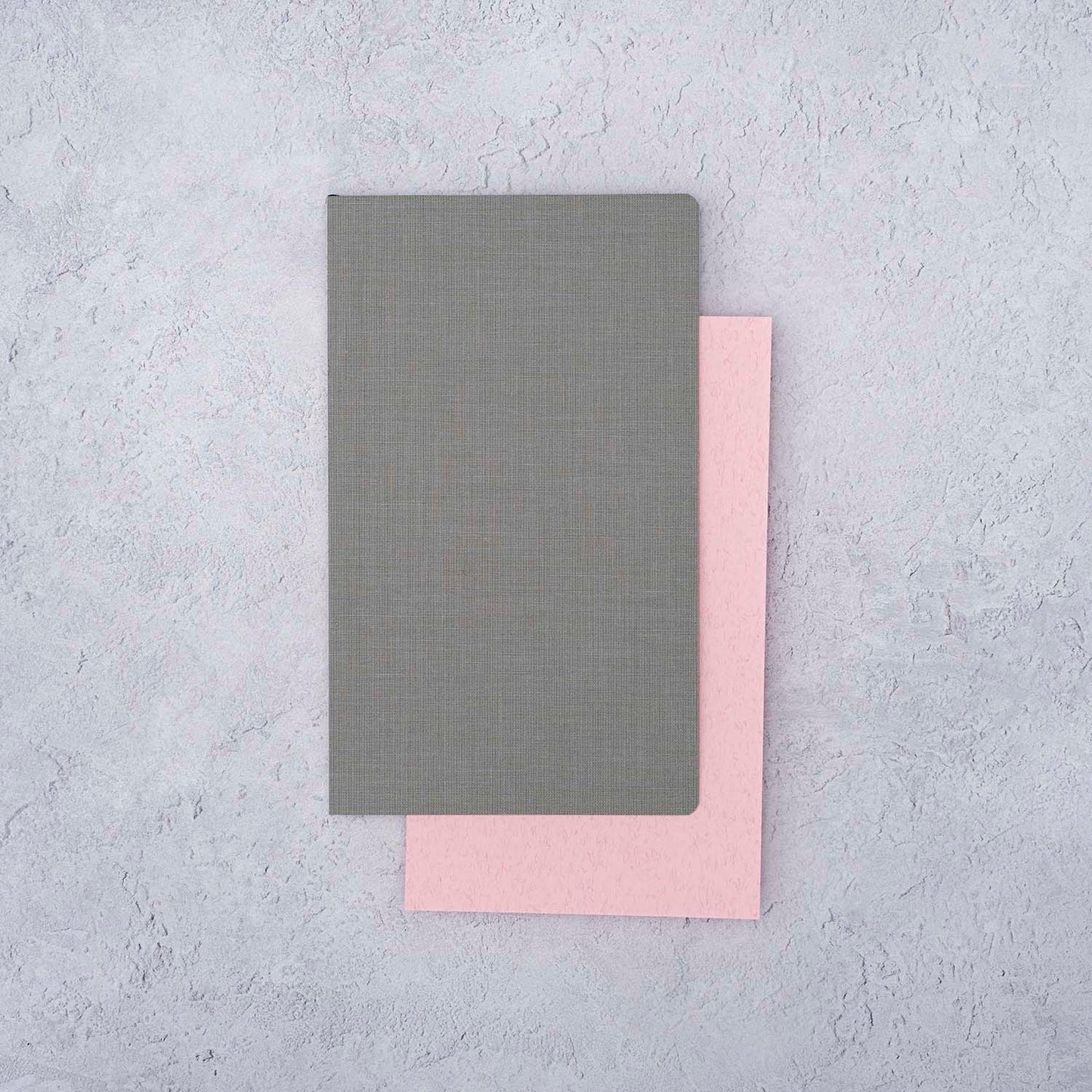 The Paper Mind Meringue Paper Notebook B6 Slim,  Notebook for Fountain Pens, ruled lined, gray cover with blotter sheet