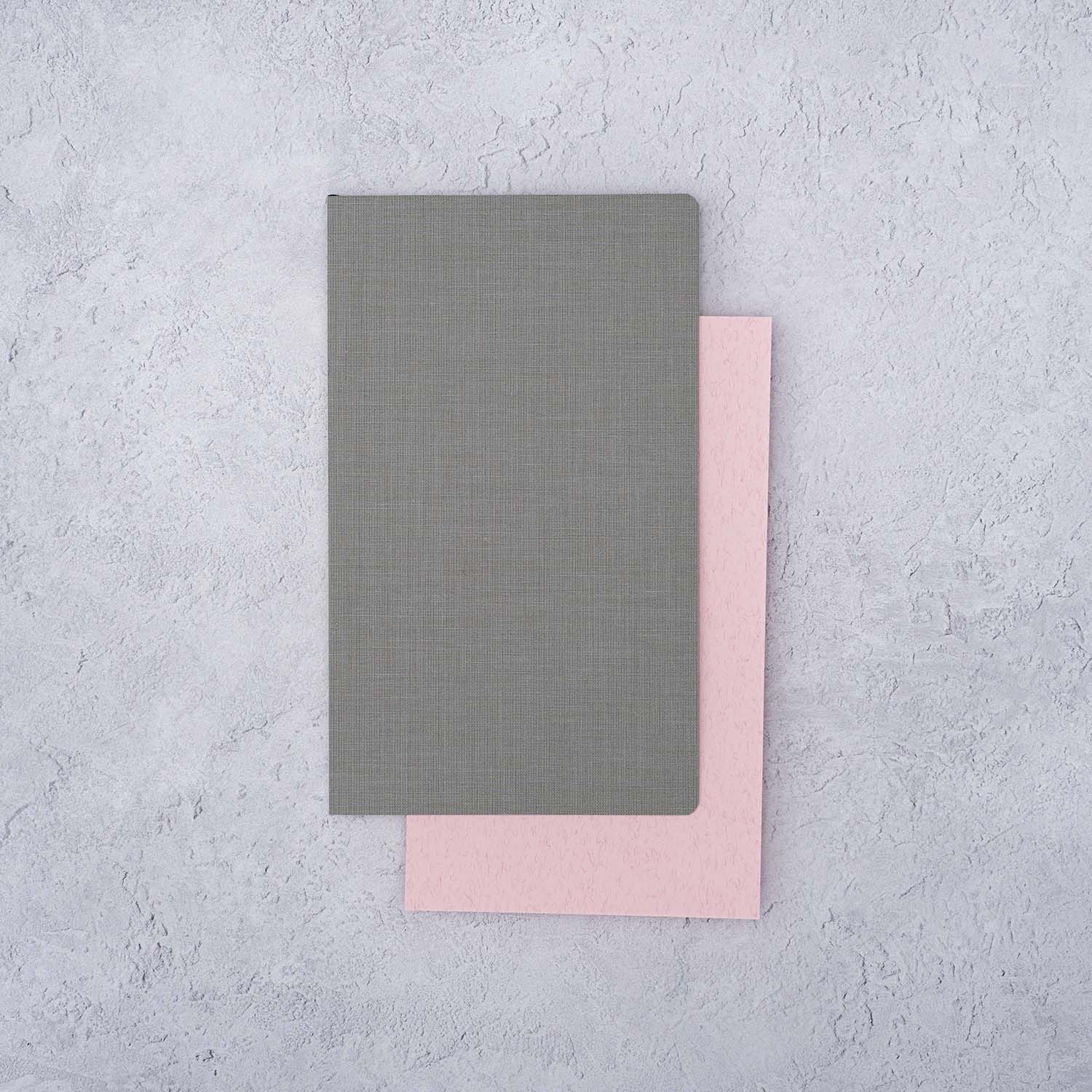 The Paper Mind Meringue Paper Notebook B6 Slim,  Notebook for Fountain Pens, ruled lined, gray cover with blotter sheet