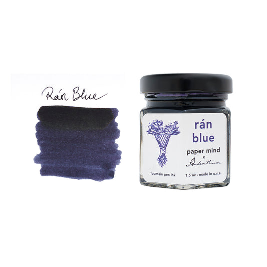 The Paper Mind x Anderillium Fountain Pen Ink 1.5 oz Bottle - Rán Blue - Made in the USA