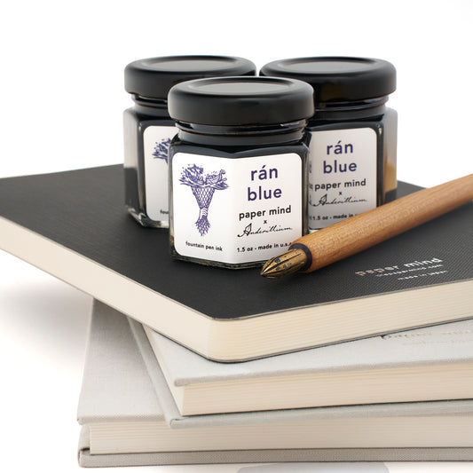 The Paper Mind x Anderillium Fountain Pen Ink 1.5 oz Bottle - Rán Blue - Made in the USA