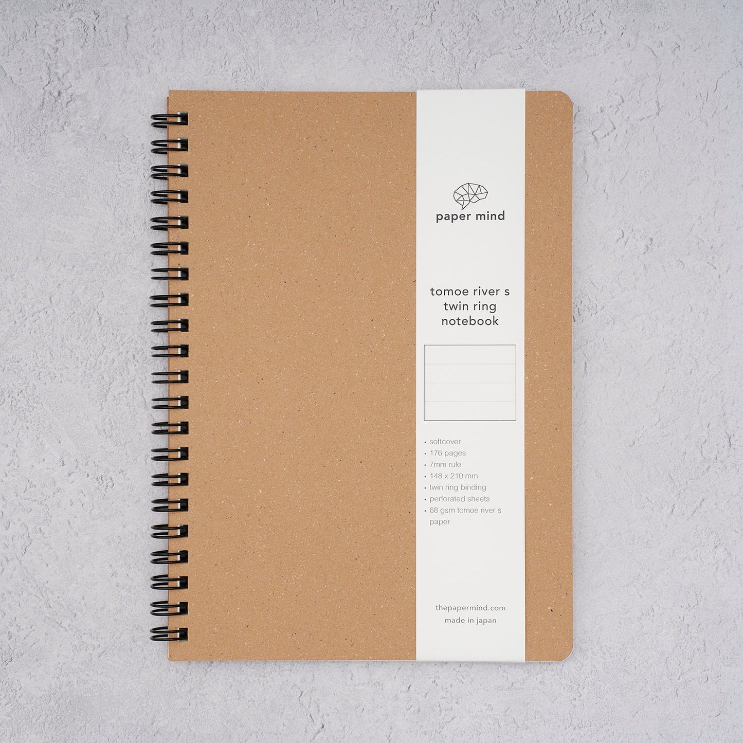The Paper Mind Tomoe River Twin Ring Spiral Fountain Pen Friendly Notebook - A5 - Made in Japan Kraft Ruled