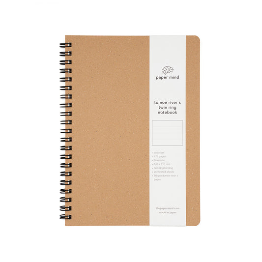 The Paper Mind Tomoe River Twin Ring Spiral Fountain Pen Friendly Notebook - A5 - Made in Japan Kraft Ruled