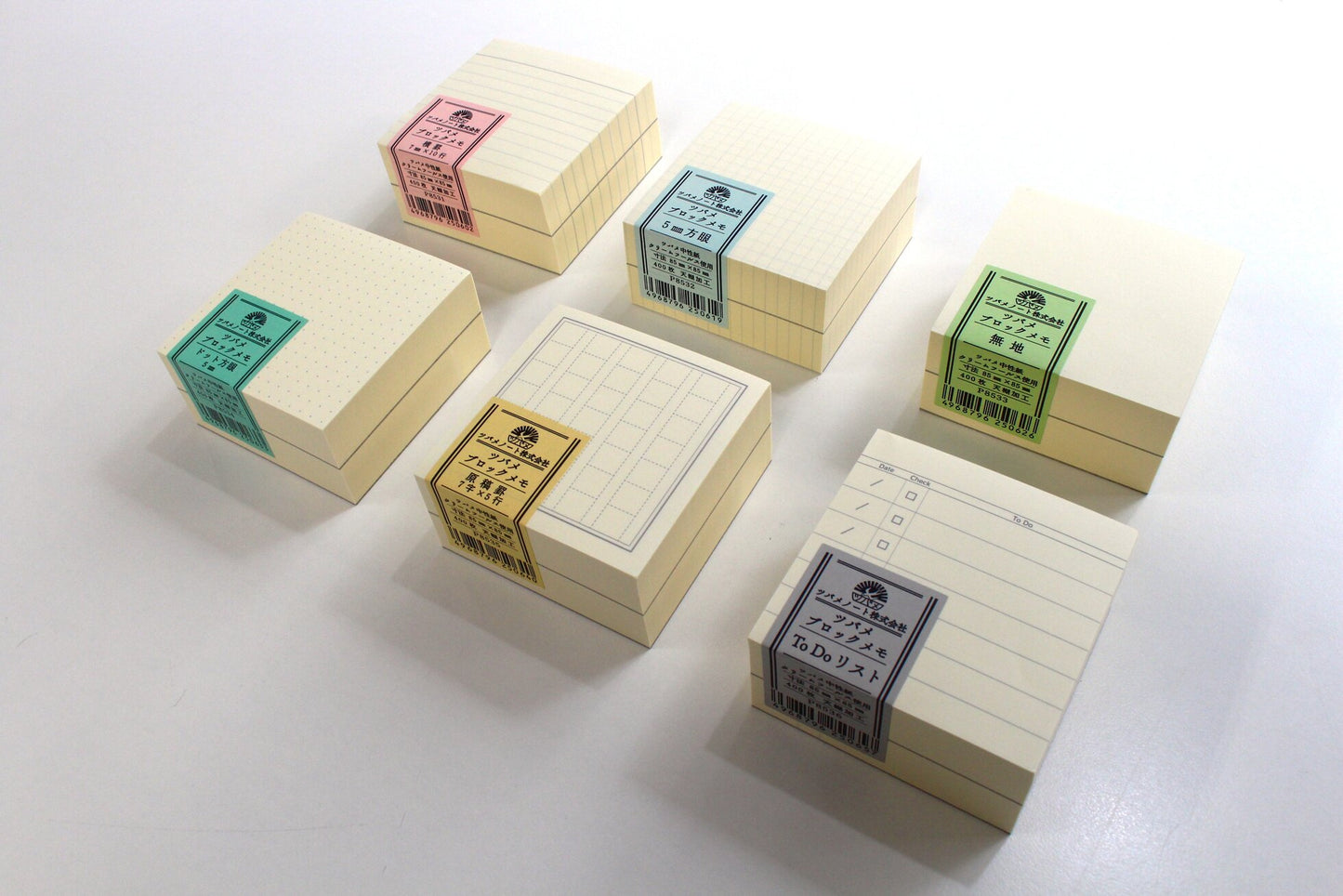 Tsubame Memo Block - Dot Grid 5 mm - OK Fools Paper  - Made in Japan versions angle