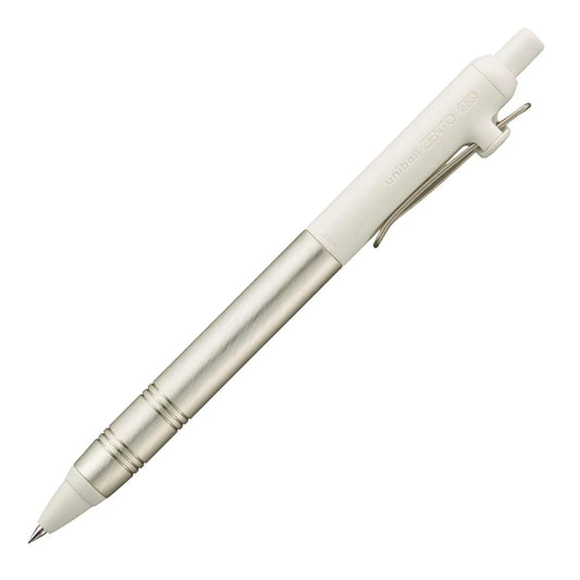 Uni-Ball Zento Gel Pen - Flow - 0.38 mm - Birch White - Black Ink - Made In Japan