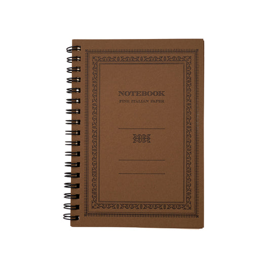 Rossi 1931 Antique Printing Press Italian Spiral Bound Notebook - A6 - Hazelnut Made in Italy
