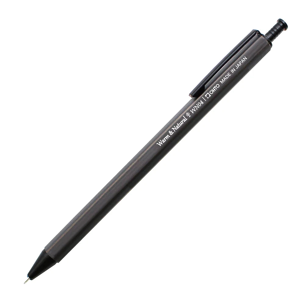 OHTO WN04 Wood Gel Ballpoint Pen 0.4 mm - Black - Gel Pen Made in Japan Old Green