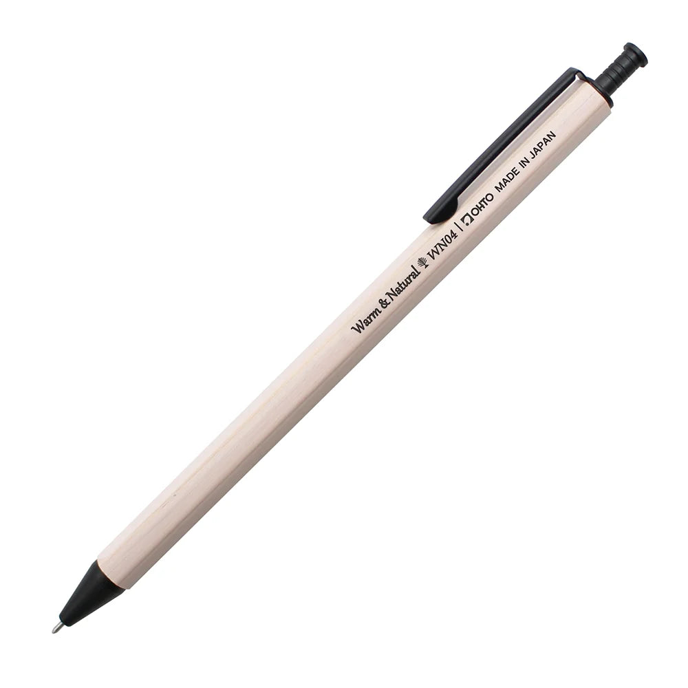 OHTO WN04 Wood Gel Ballpoint Pen 0.4 mm - White - Gel Pen Made in Japan Old Green