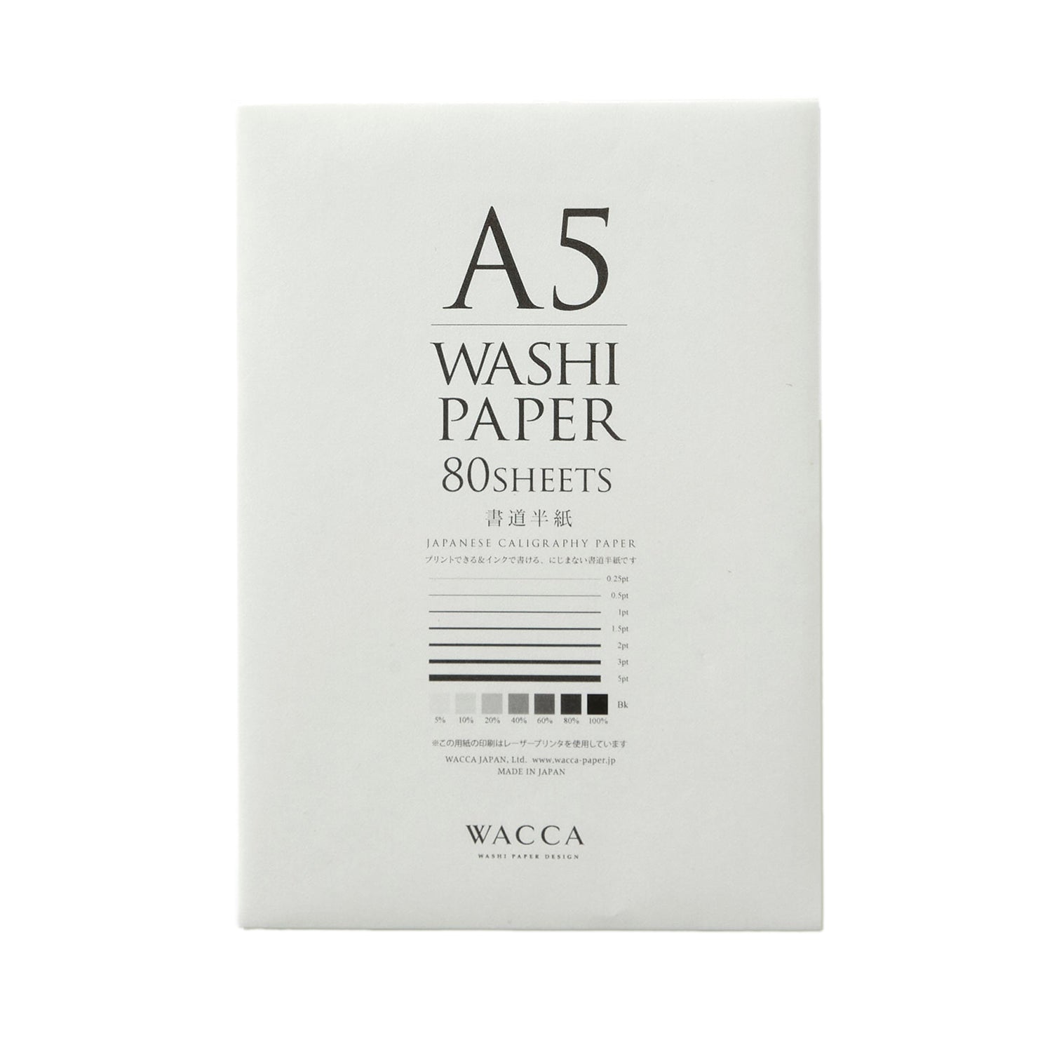 Wacca Paper Wacca Washi Calligraphy A5 80 Sheets Fountain Pen Friendly Made in ...