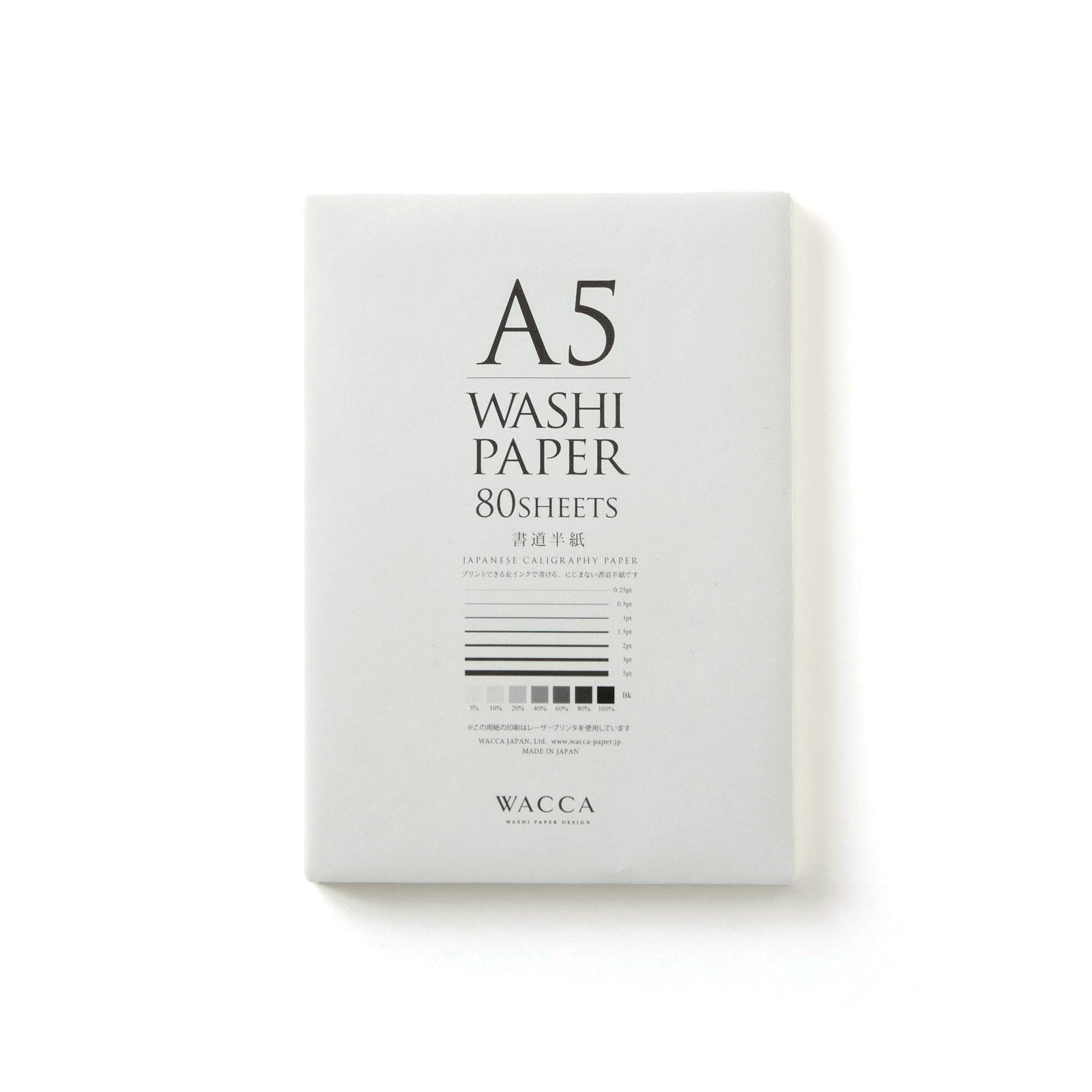 Wacca Paper Wacca Washi Calligraphy A5 80 Sheets White Fountain Pen Friendly Made ...