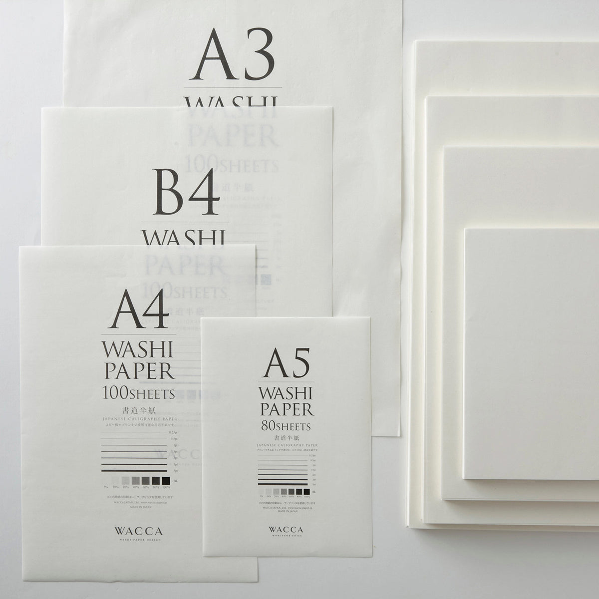 Wacca Paper Wacca Washi Calligraphy A4 100 Sheets Kinari Fountain Pen Friendly Made ...