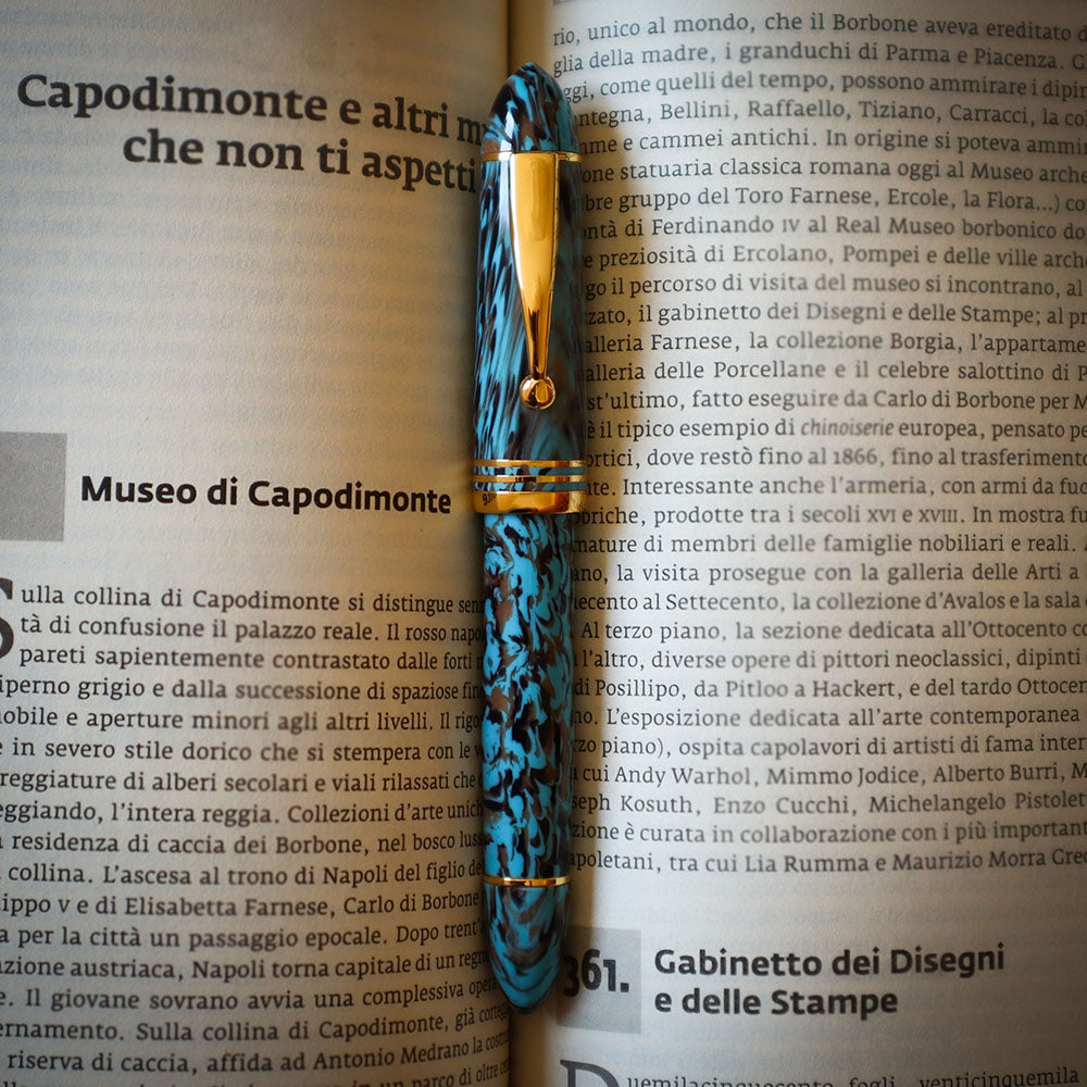 Gioia Capodimonte Kawari Fountain Pen Gold Trim | Made in Italy  book