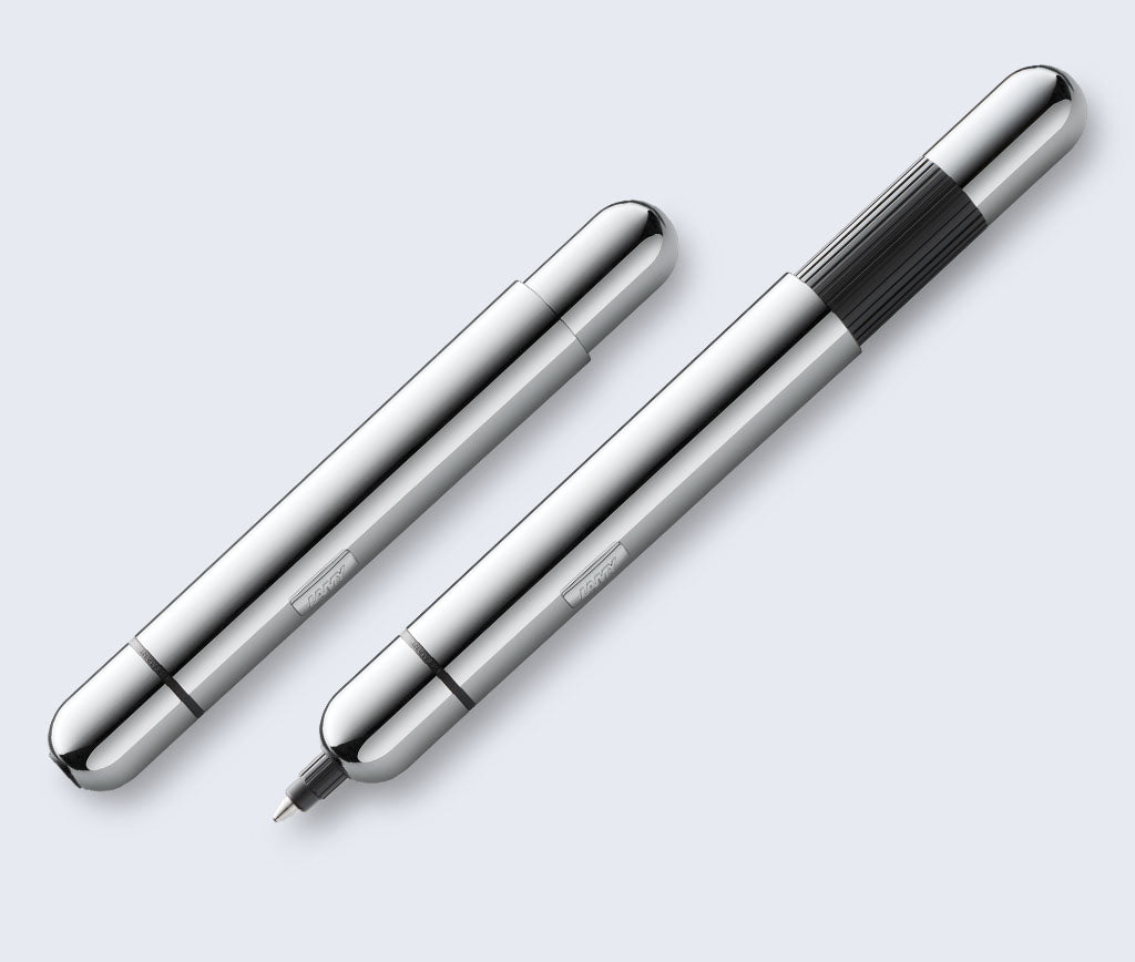 LAMY Pico Ballpoint Pen - Chromium Extended and retracted