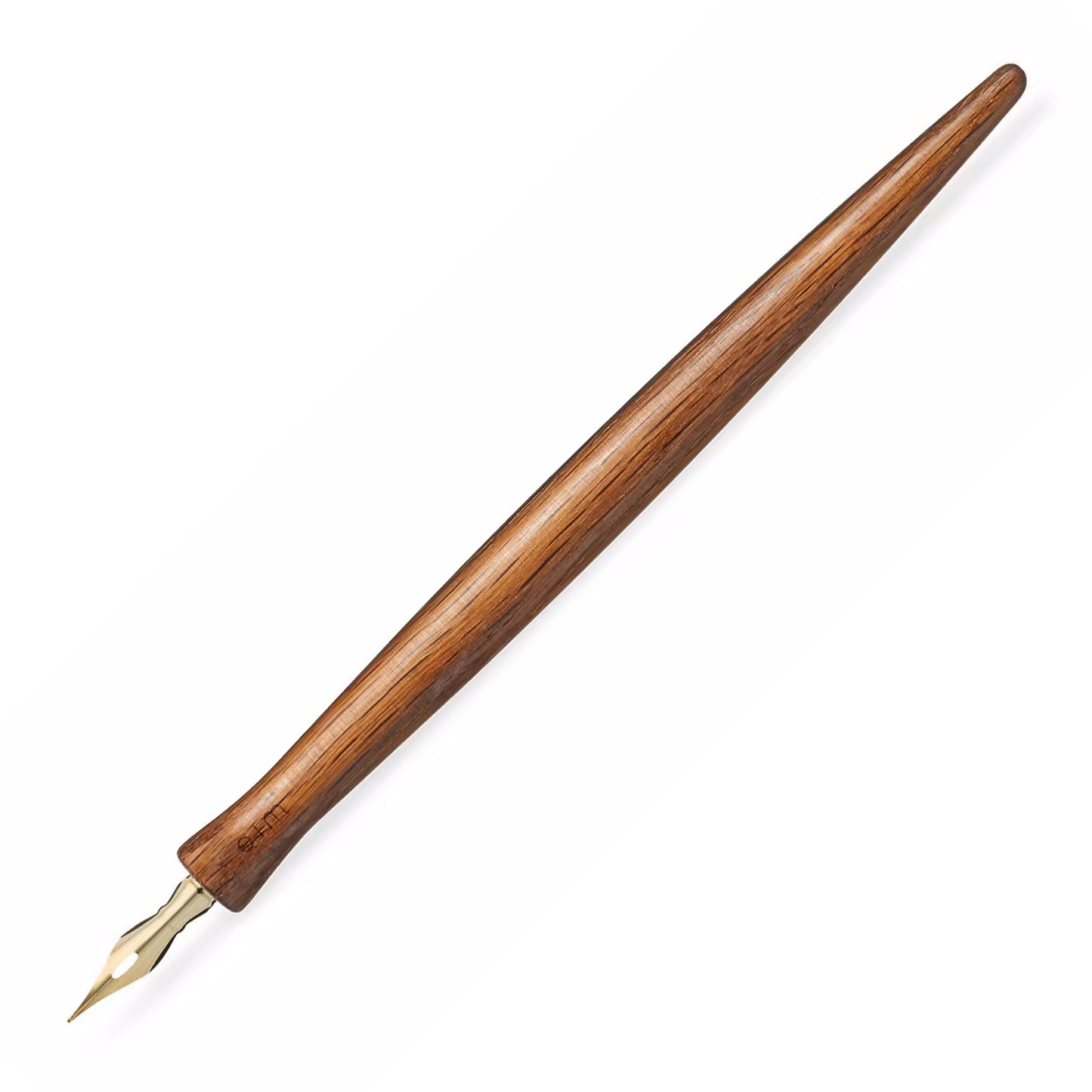 e+m Holzprodukte Curve Pen Holder With Nib - Antique Oak Wood