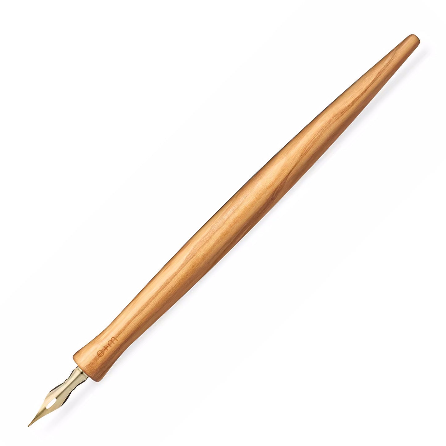 e+m Holzprodukte Curve Pen Holder With Nib - Olive Wood