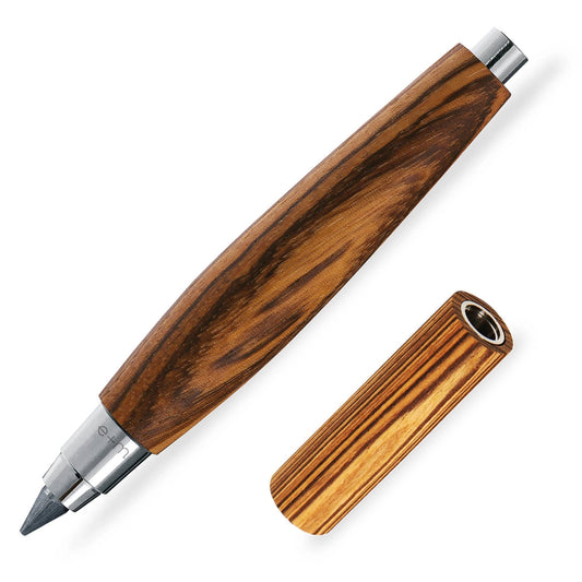 e+m Holzprodukte Sketch Clutch Pencil 5.5mm + Stick Pencil Sharpener - Zebrano Wood - Germany