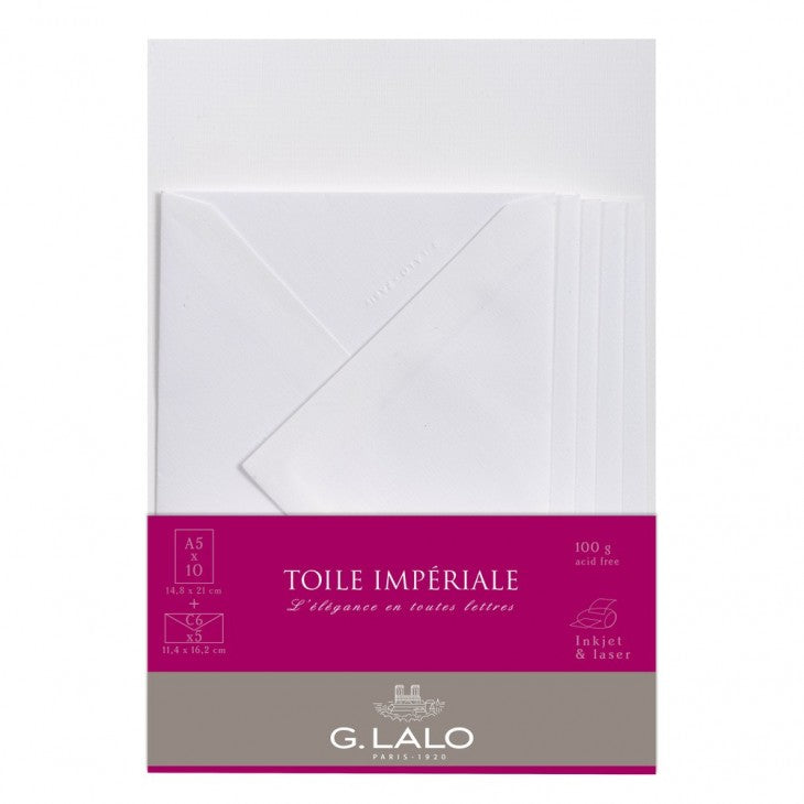 G. Lalo Toile Impériale Correspondence Letter Set A5 Fountain Pen Friendly Made in France 