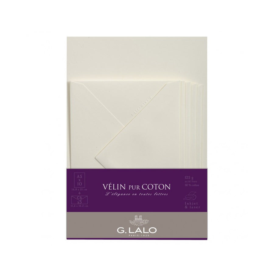 G. Lalo Vélin Pur Coton Correspondence Letter Set Made in France Cotton Writing Paper Fountain pen friendly