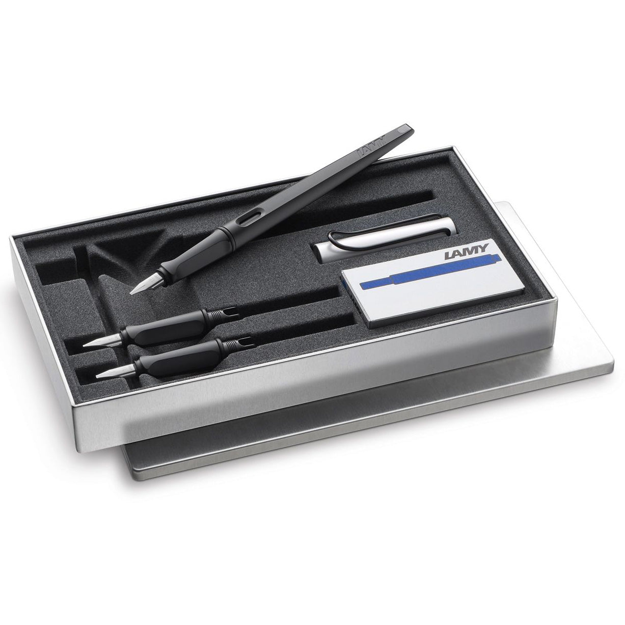 LAMY Joy Calligraphy Fountain Pen Set - Black - Aluminum Cap