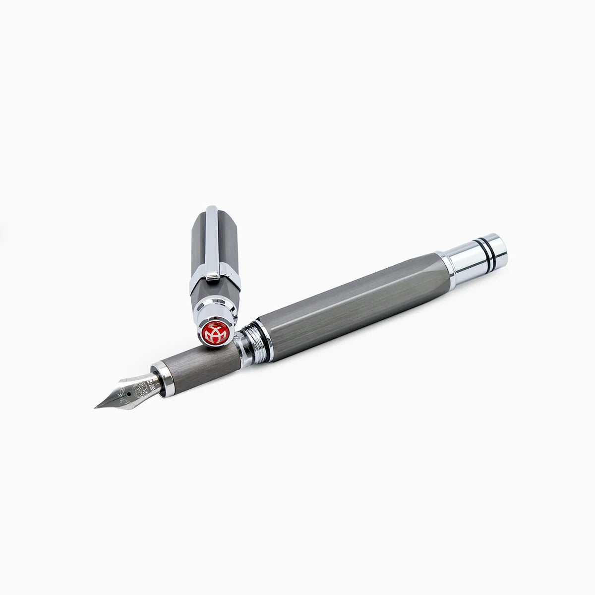 TWSBI Precision Fountain Pen - Gunmetal - Aluminum - Made in Taiwan uncapped