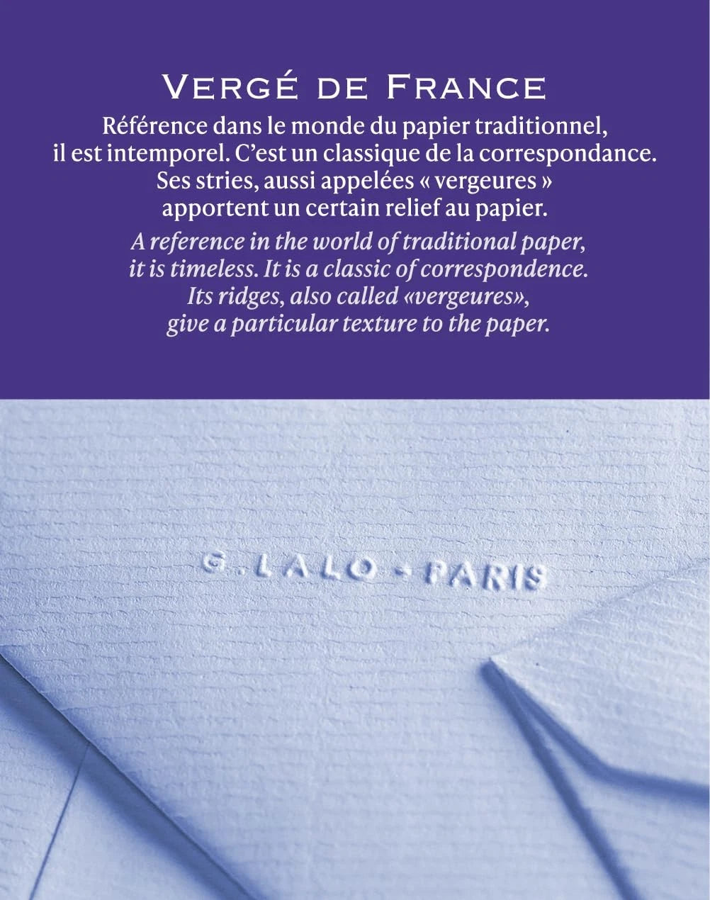 G. Lalo Vergé de France Envelopes C6 - Made in France blue detail