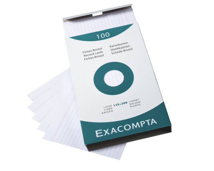 Exacompta Bristol Index Cards 4x6 Lined Ruled