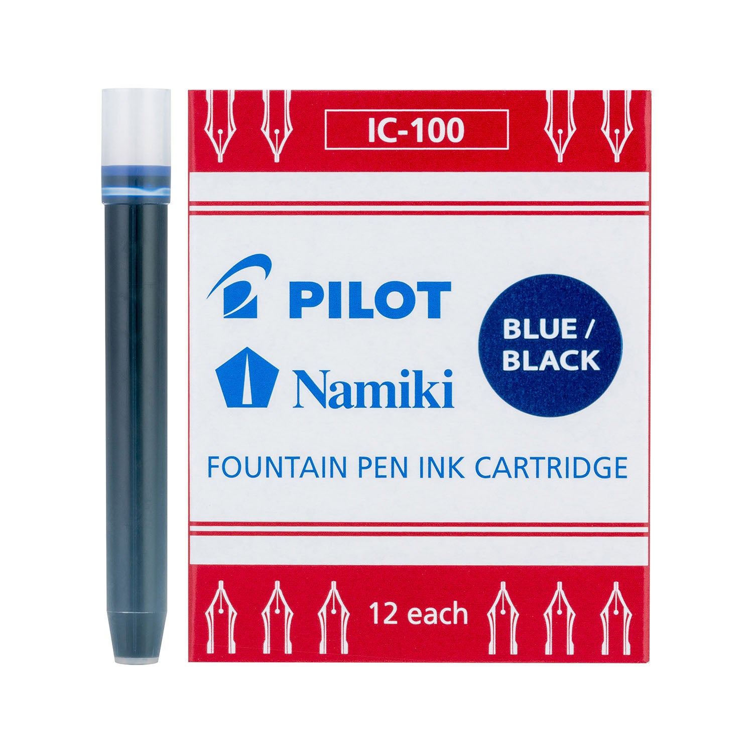 Pilot Namiki Fountain Pen Ink - 12 Cartridges Blue Black