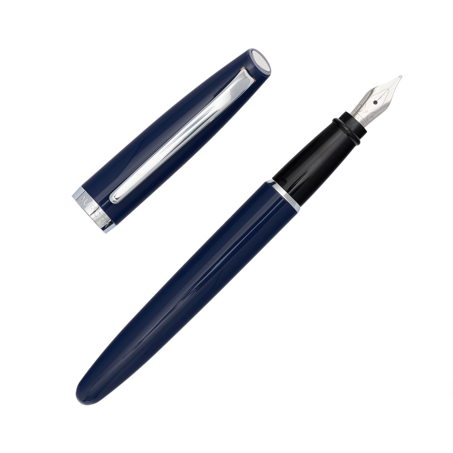 Aurora Style Fountain Pen Made in Italy Blue with Chrome