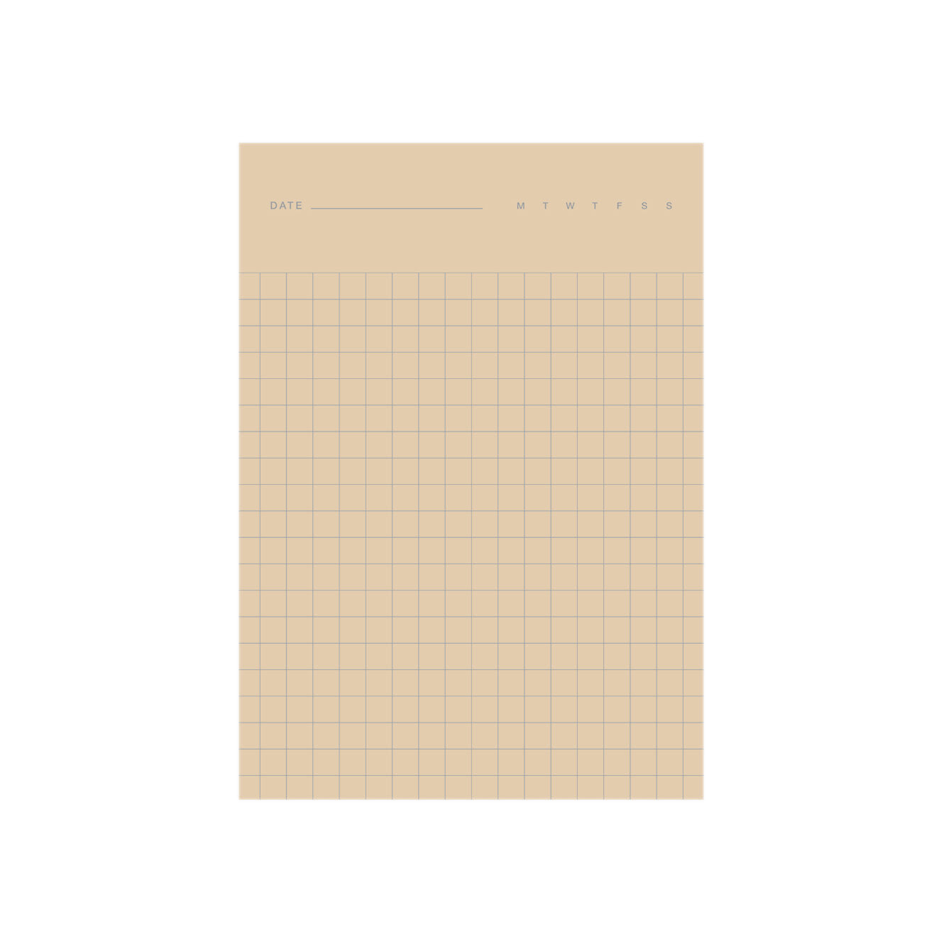Grid page of 2-in-1 Notepad in Brown and Cream by Before Breakfast. Grid and ruled sheets. Made in England and fountain pen friendly.