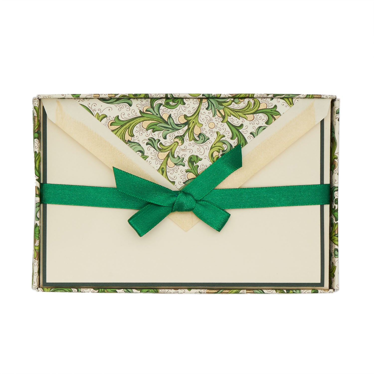 Classica Italiana 100% Cotton Letter Set Florentine Green Fountain Pen Friendly Made in Italy Box with bow
