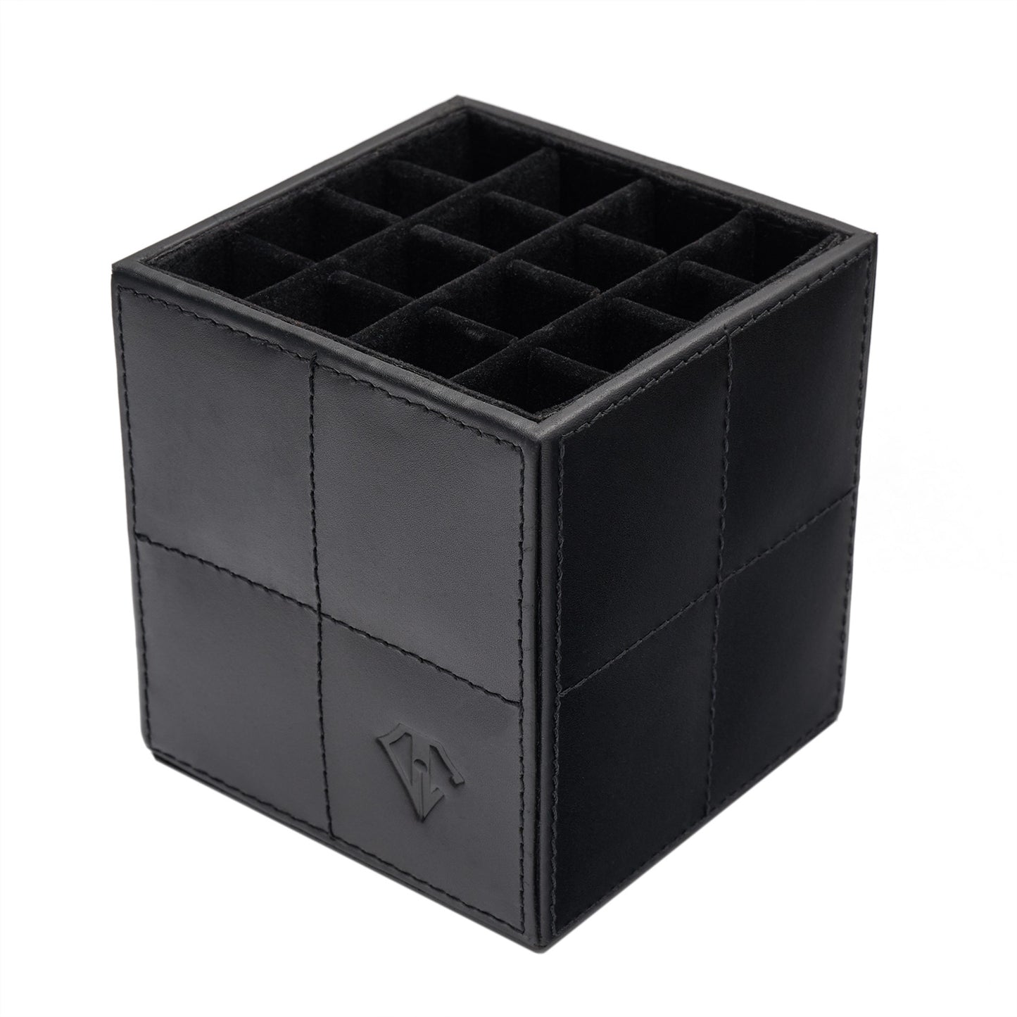 Dee Charles Leather 4x4 Pen Cube Black 