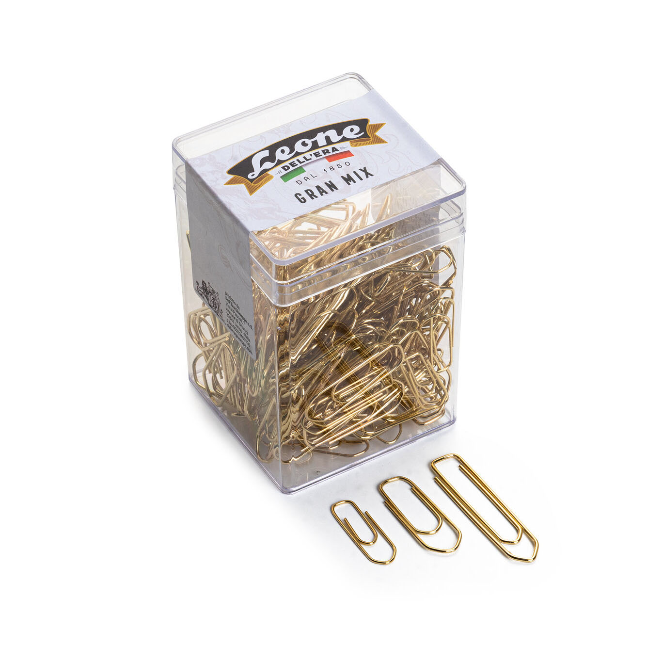 Leone Dell'era brass paper clips mixed set, made in italy