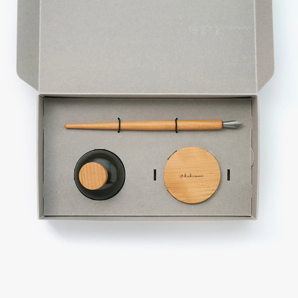 Kakimori Slow Gift Set Dip Pen Ink Made in Japan in Box