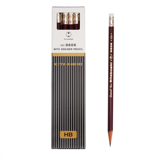 Kitaboshi 9606 HB Writing Pencil Made in Japan On White Background