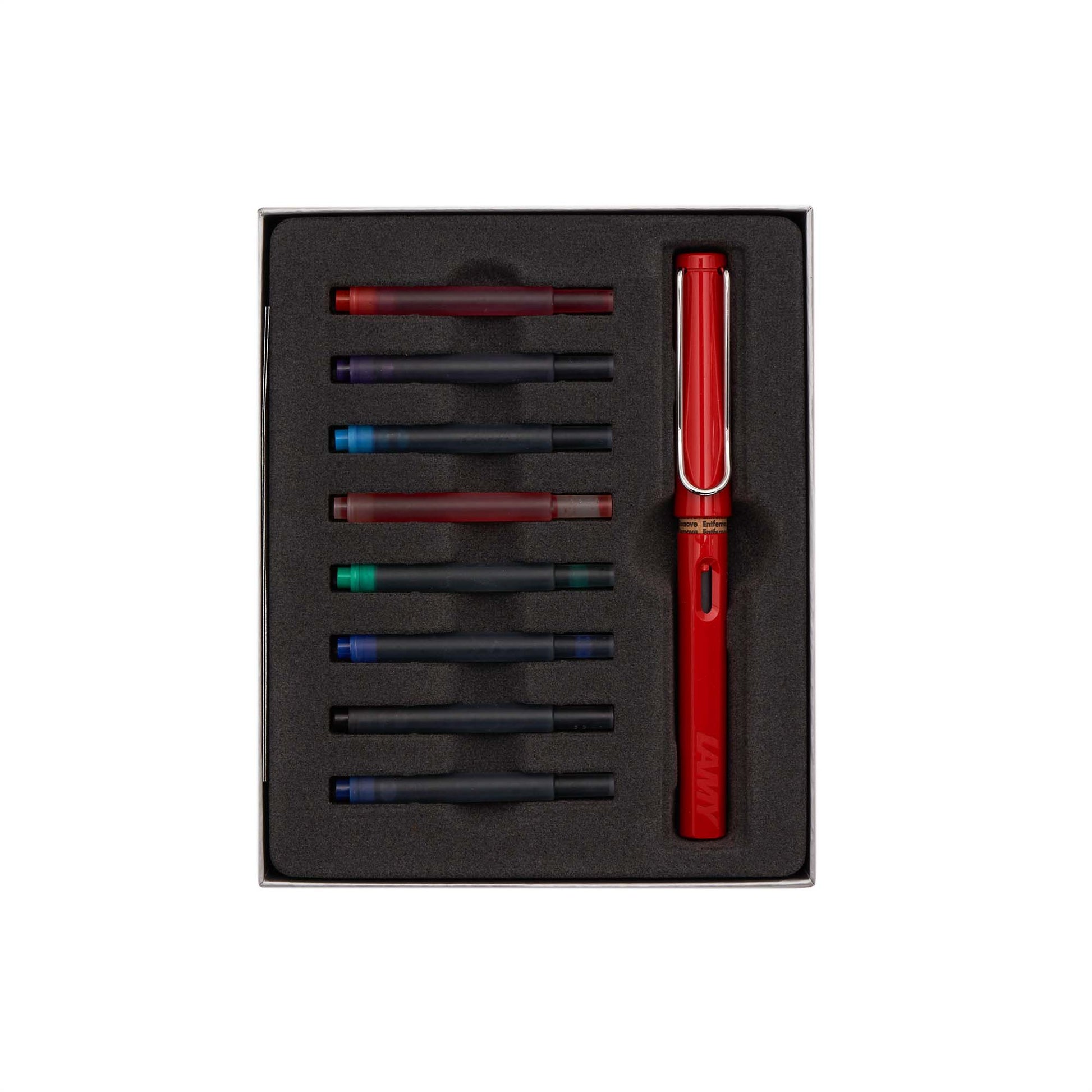 Lamy Safari Fountain Pen Cartridge Gift Set Red