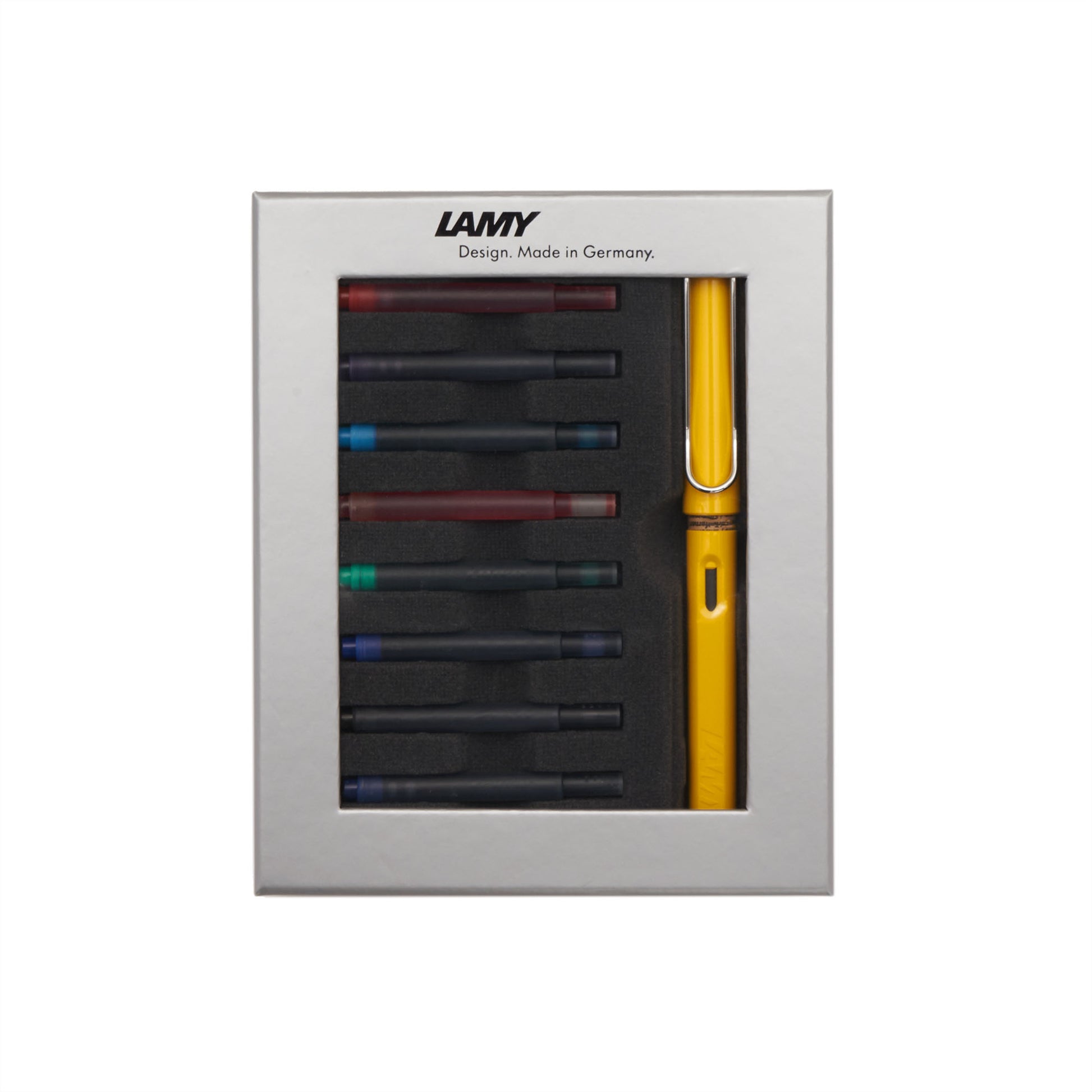 Lamy Safari Fountain Pen Cartridge Gift Set yellow with cover
