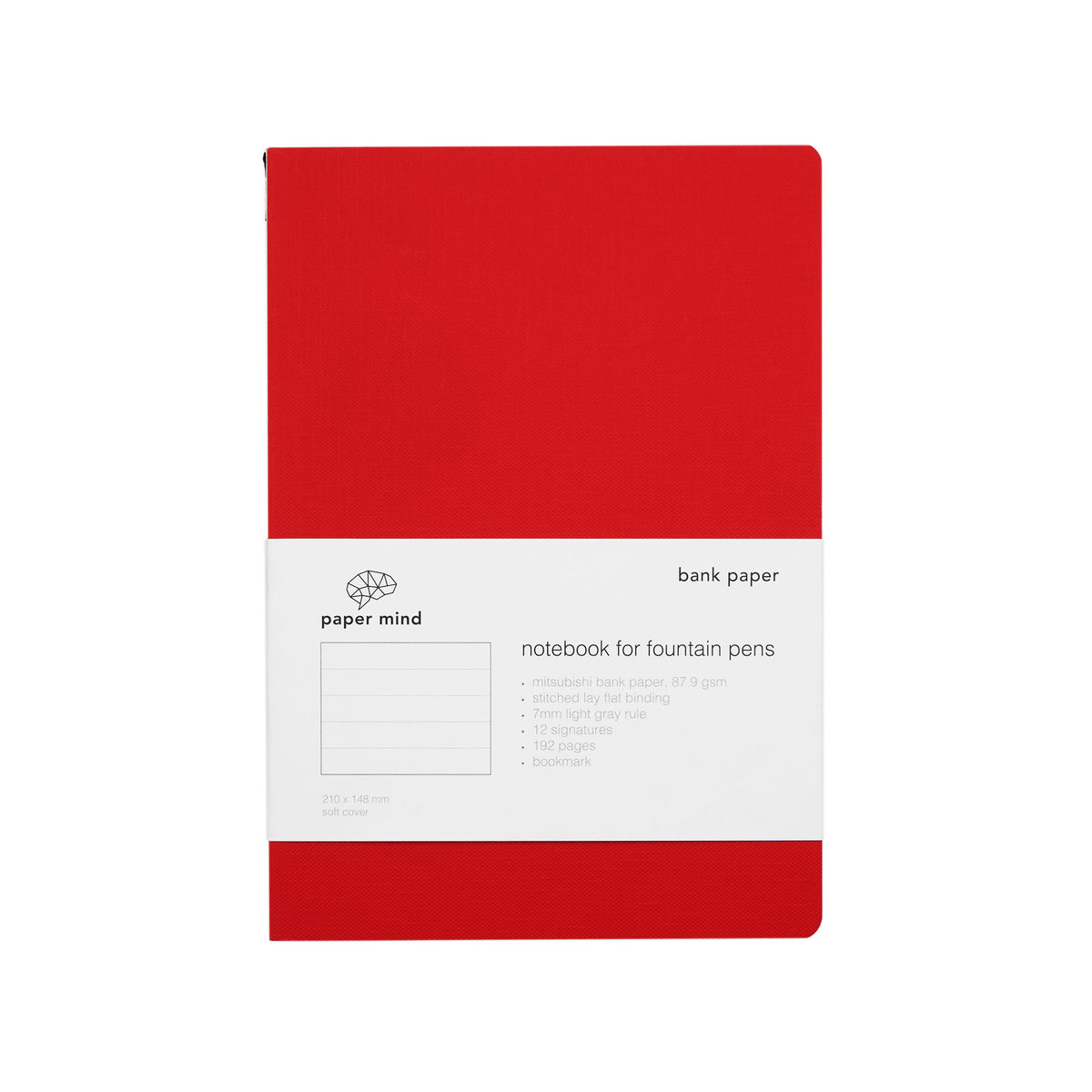 Mitsubishi Bank Paper Notebook – 7mm Ruled | A5, 192 Pages | The Paper Mind
