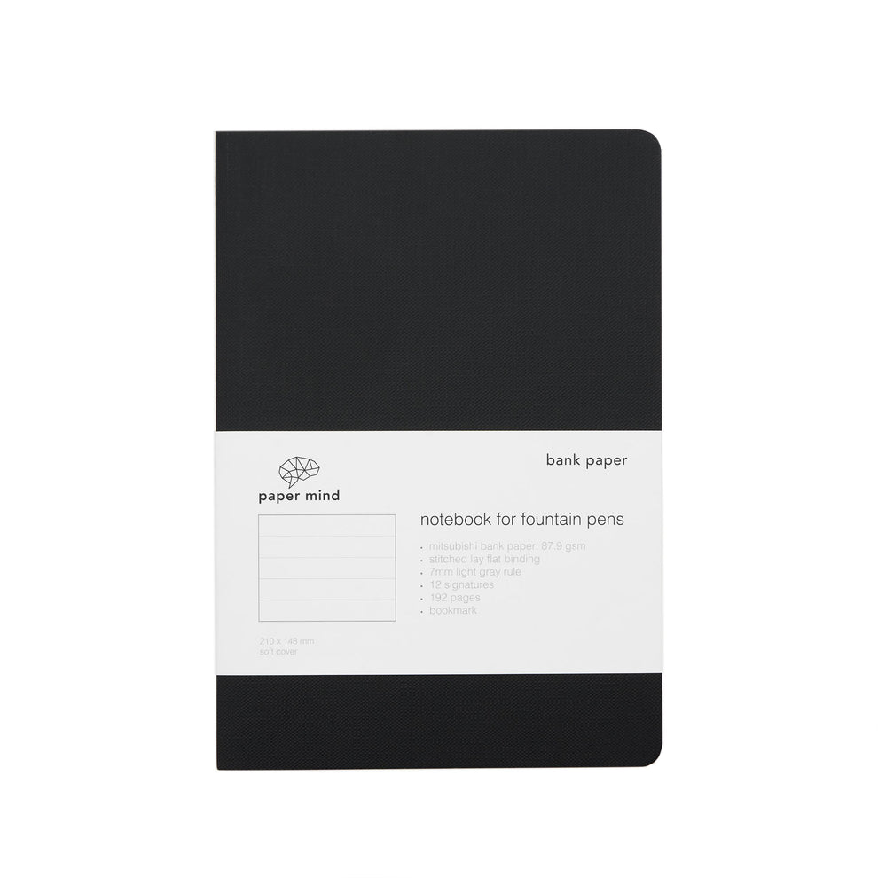 Mitsubishi Bank Paper Notebook – 7mm Ruled | A5, 192 Pages | The Paper Mind
