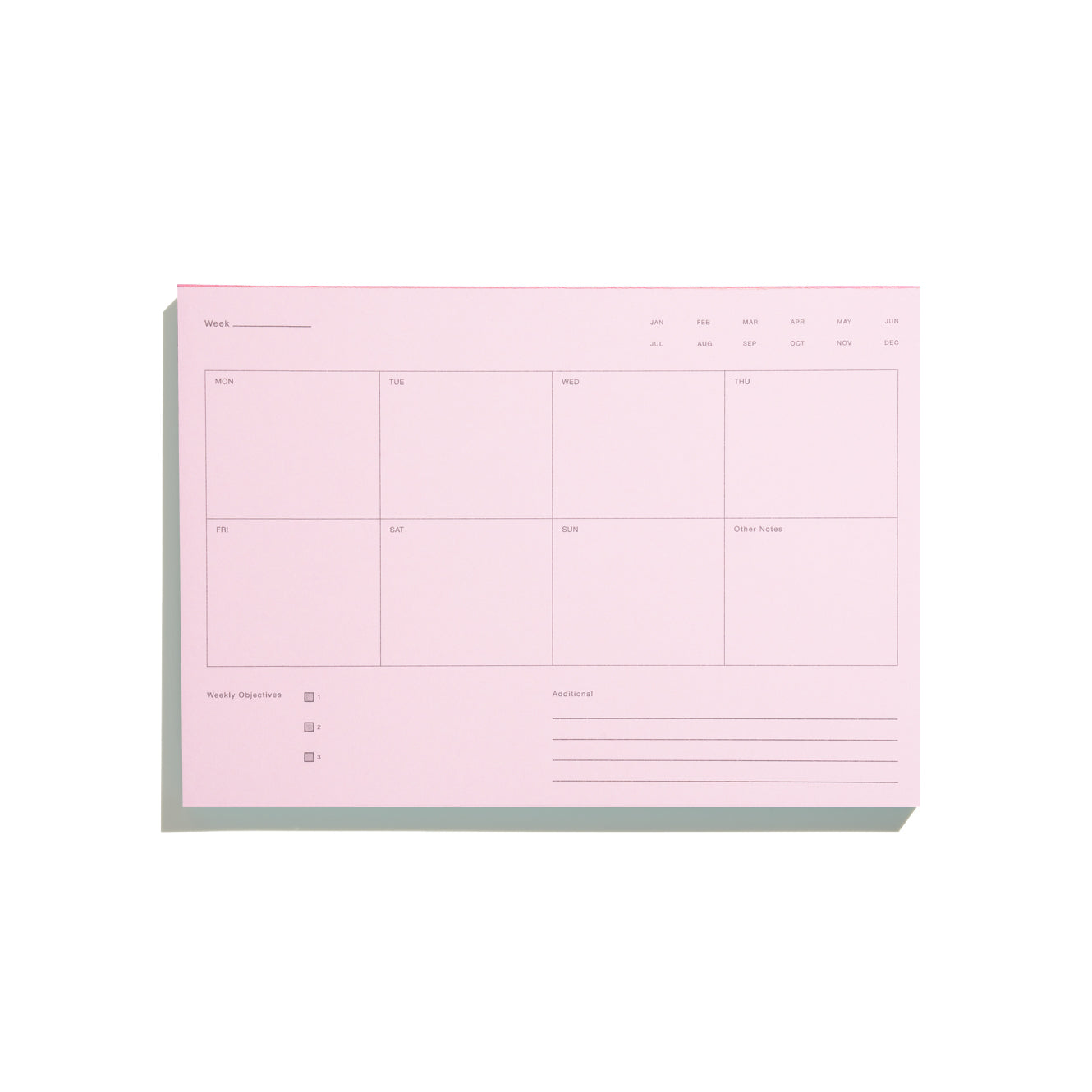Weekly Notepad by Before Breakfast Powder Pink Front Fountain Pen Friendly