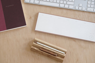 Oak Wood Pen Tray - Medium